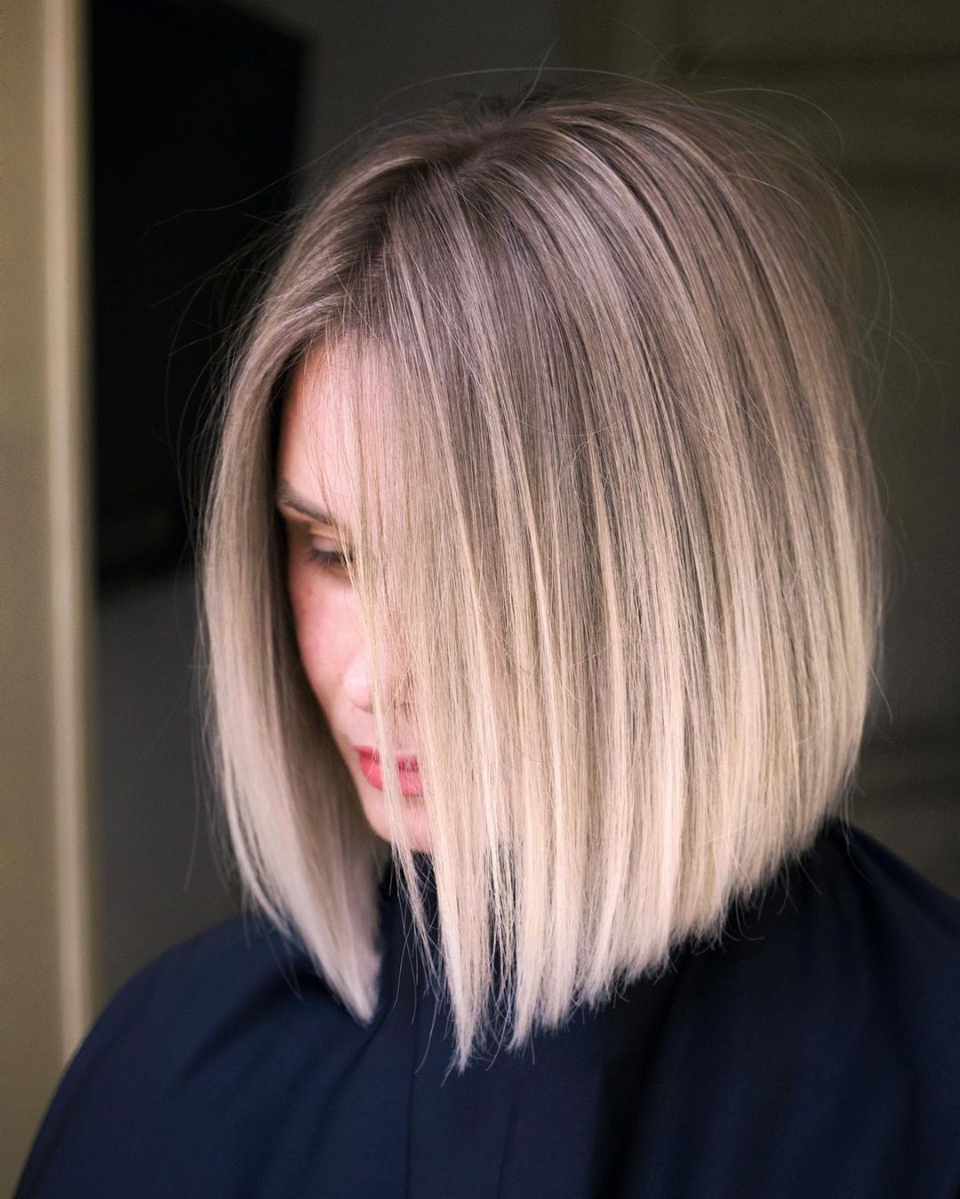 angled long bob hairstyle