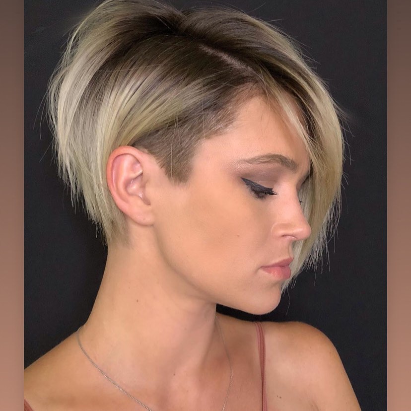 blonde undercut bob