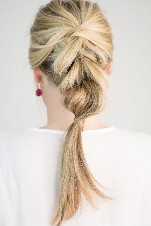 a braid with a bump on top is a chic idea for a holiday party and isn't that difficult to make