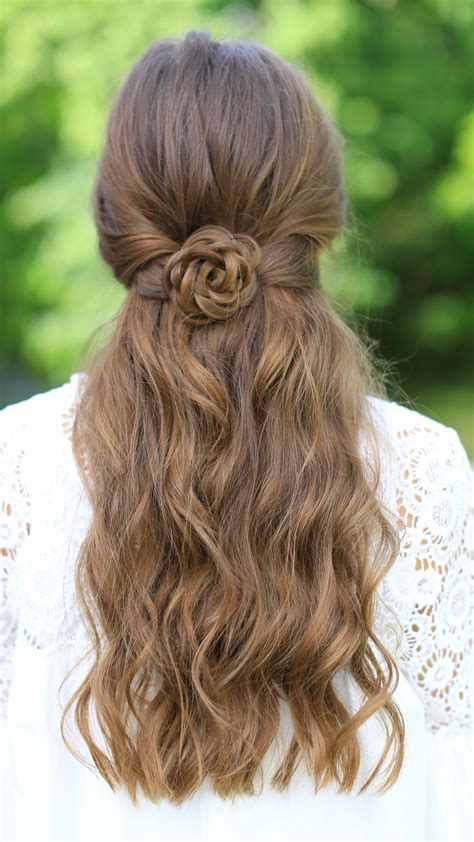 Boho Rose Half-Up Hairstyle cute hairstyles