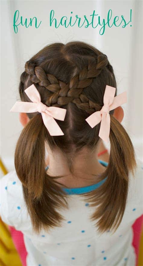 Braided Pigtails with Ribbon Accents hairstyles for girls