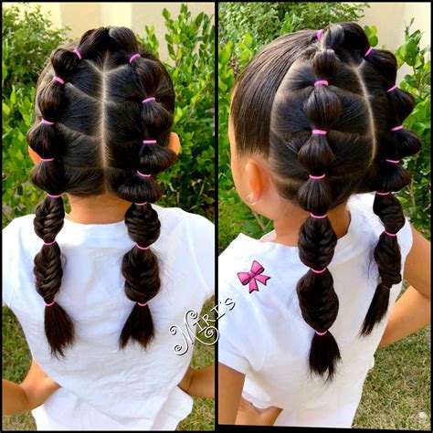 Double Bubble Braids hairstyles for girls