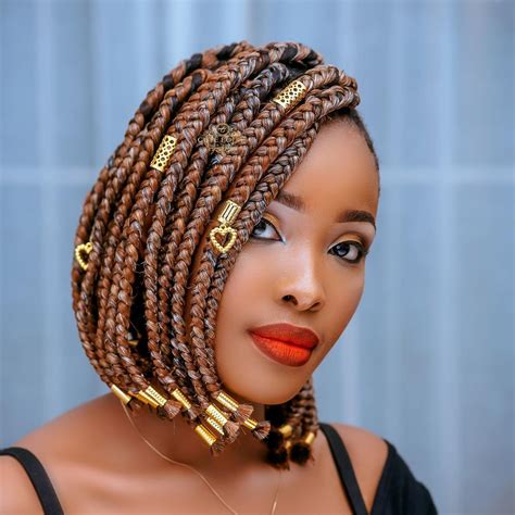 Golden Adorned Braided Bob braided hairstyles