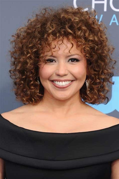 Golden-Cocoa Curls curly hairstyles