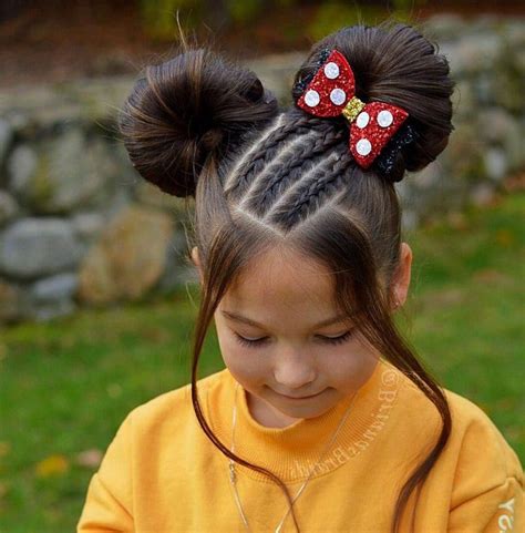 Playful Minnie Mouse Buns hairstyles for girls